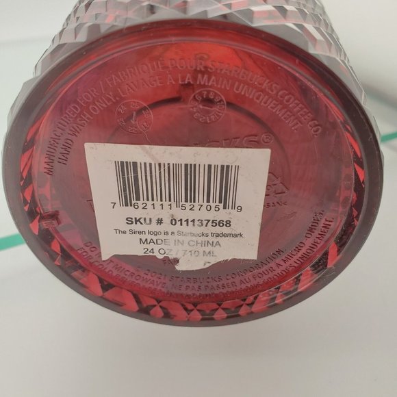 Starbucks Winter Holiday Jeweled Tumbler - Red / 24 FL Oz / 2021 - Picture 5 of 12